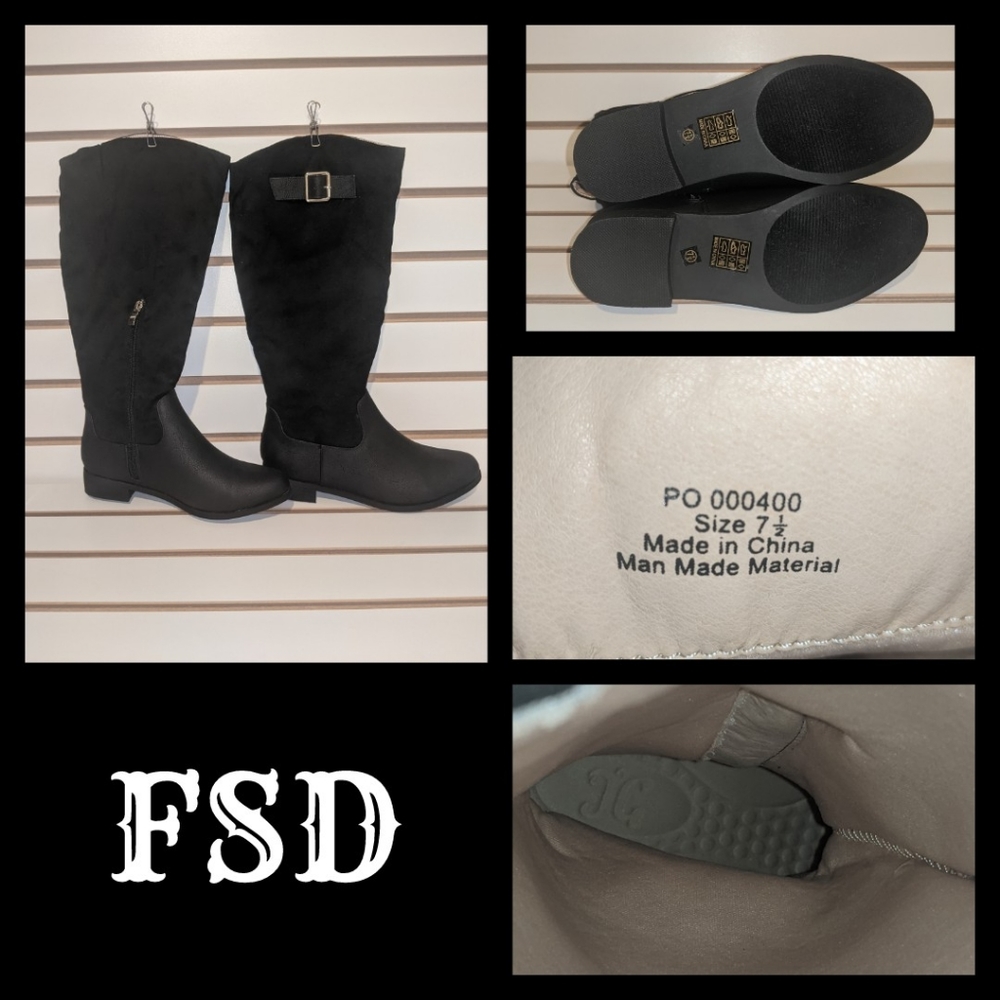 JG Mid-Calf Black Boots.